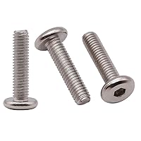 Vista 13 de 1/4-20 x 1-1/4" (30 PCS) Tornillo de cabeza plana de cabeza plana, 304 tornillos de unión de acero inoxidable 18-8, rosca completa, pernos