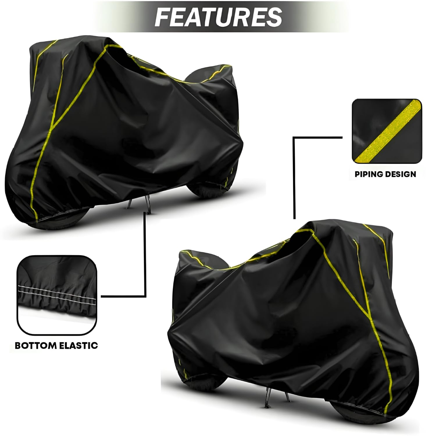 FAVY Waterproof Bike Cover Compatible with Hero Xtreme 125R | Dust Proof & UV Protection Bike Body Cover | Wind Proof Elastic Bottom Motorcycle Cover 1