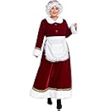 Mrs. Claus Costume for Women Santa Costume Adult 5PCS Plus Size Deluxe Velvet Christmas Santa Dress Outfit