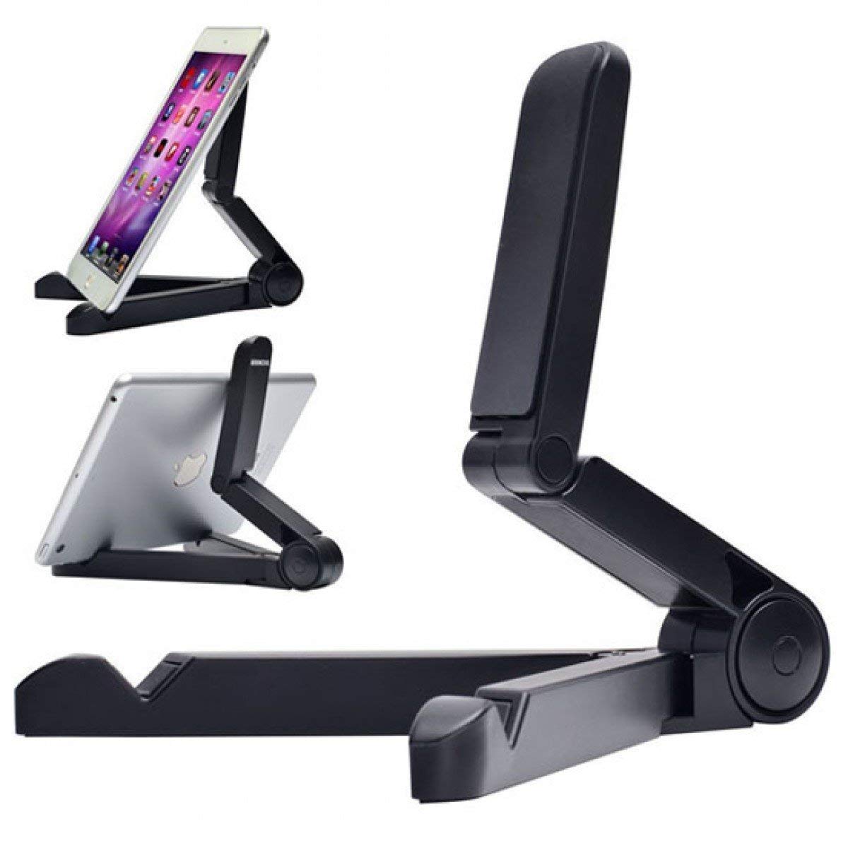 kimloo Multi-Angle Portable & Universal Stand 7-10 inch Black Cradle for Tablets Black