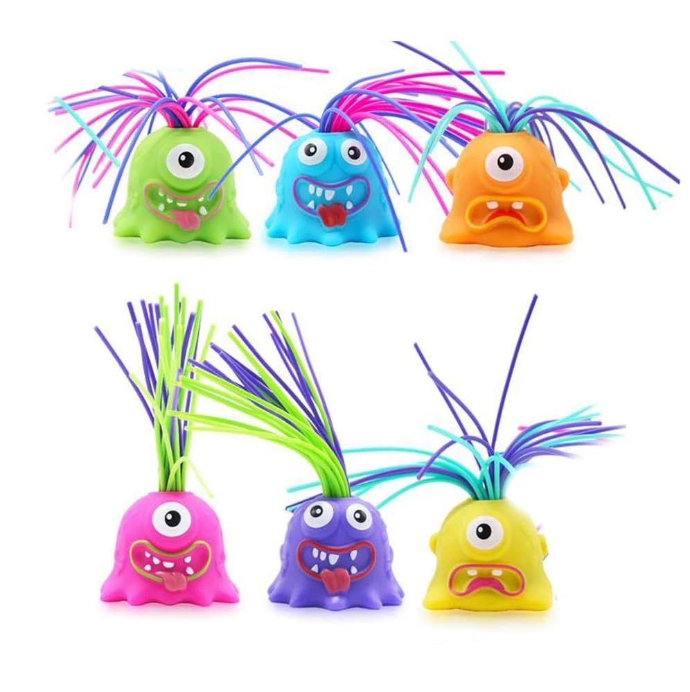 THE GIFT FACTORY2-Pieces Assorted Hair Pulling Screaming Monster Toy, Anti-anxiety Toys