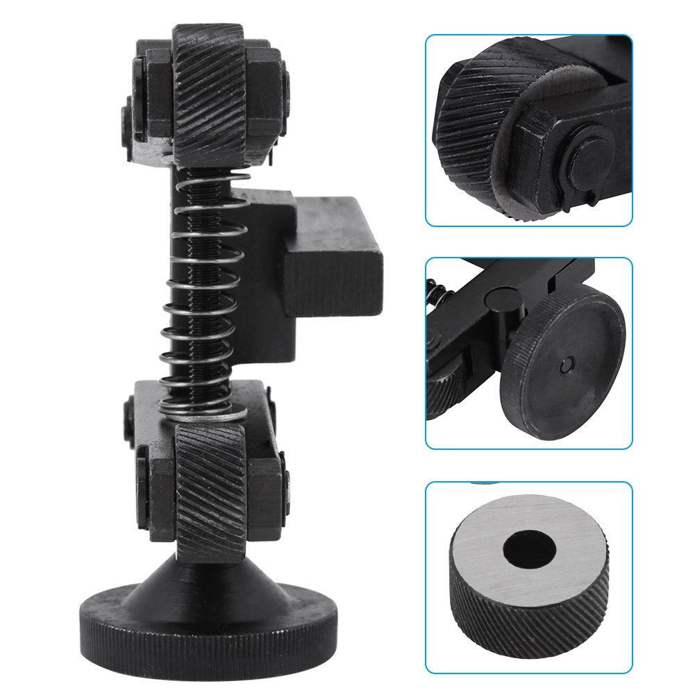 Akozon Outil de Moletage Linéaire à 2 Roues Knurler Porte-outil à Moleter avec 4pcs Molettes de Rechange