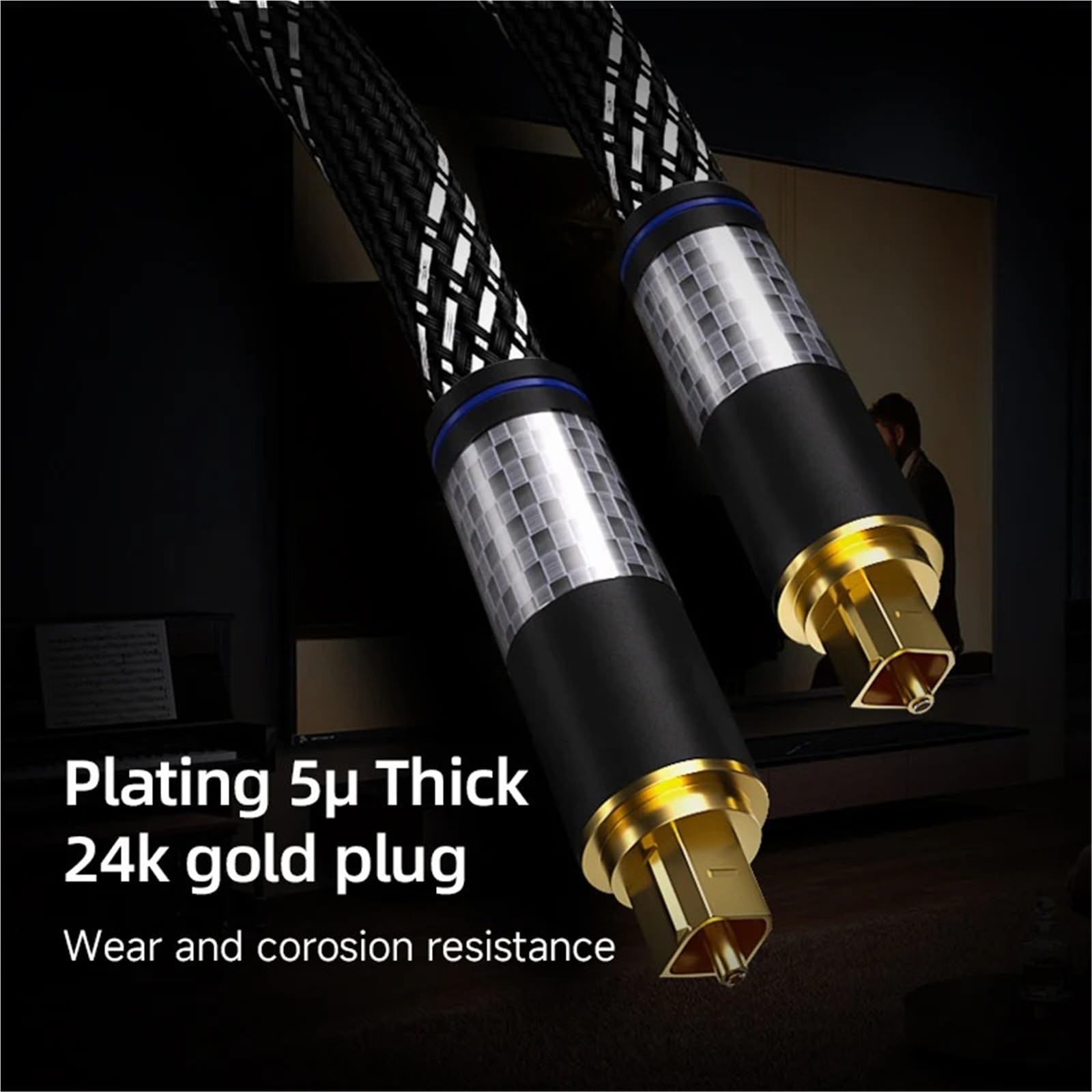 Cavo Audio In Fibra Ottica Digitale Coassiale Toslink HIFI For Amplificatori In For Soundbar Blu-ray PS4(2m)