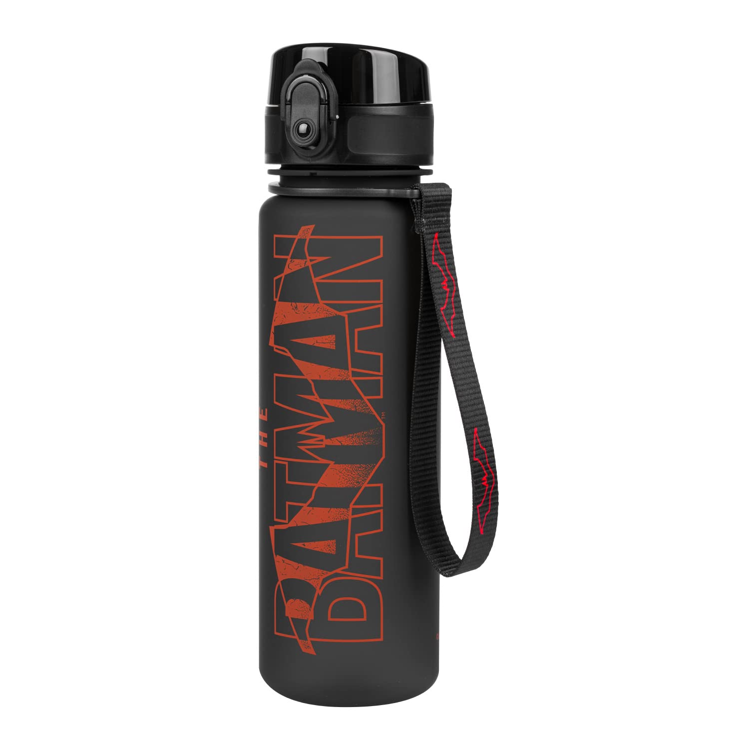 Baagl Children's Water Bottle, Leak-proof Water Bottle, 500 ml, School and Sports Bottle for Boys, Tritan (Batman Red)