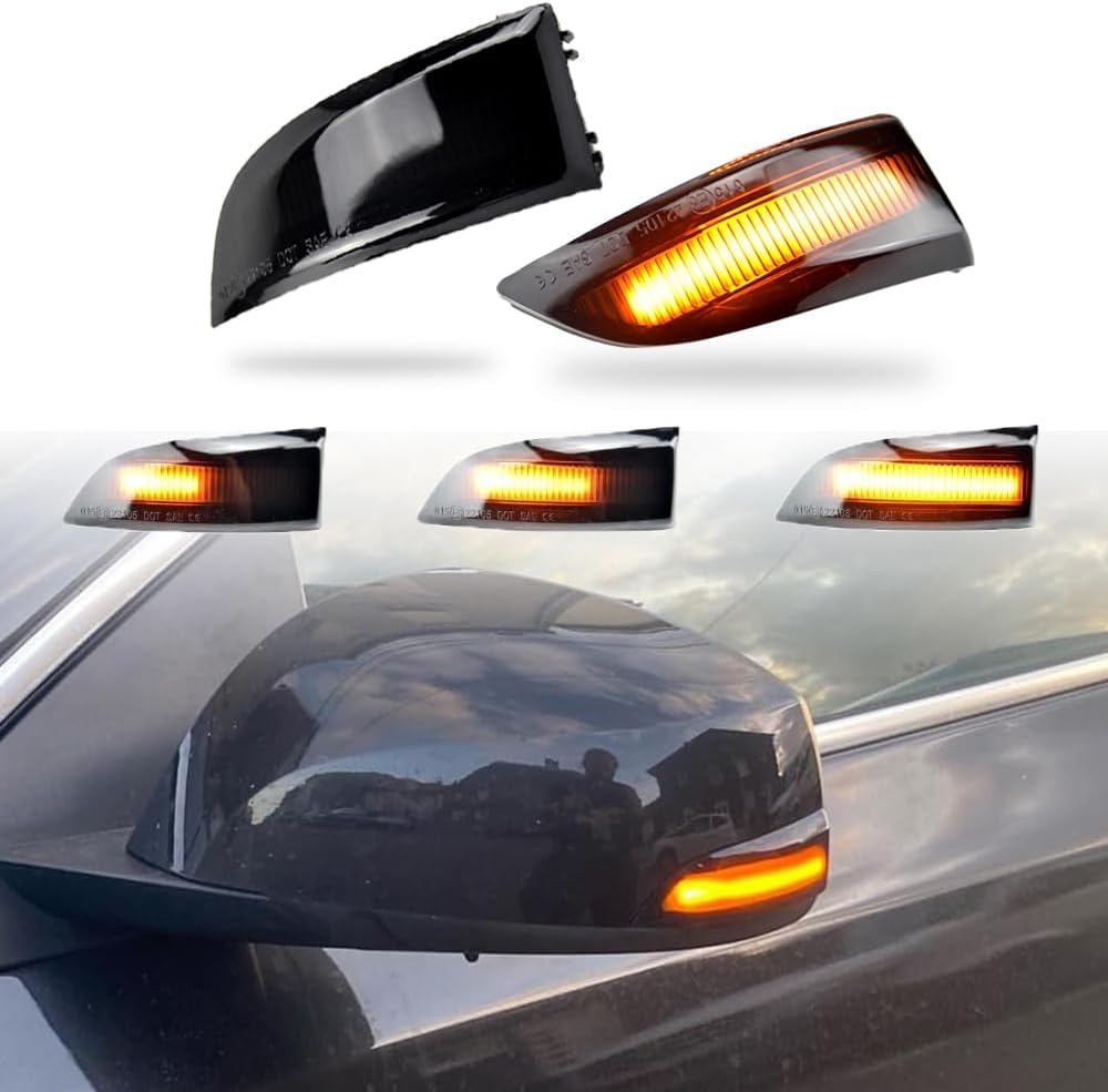 MKptopia 2pcs Compatible with Re-nault Me-gane 3 MK3 III RS 2008-2016 La-guna III X91 Flu-ence LED Turn Signal Mirror Turn Signal Light Indicator
