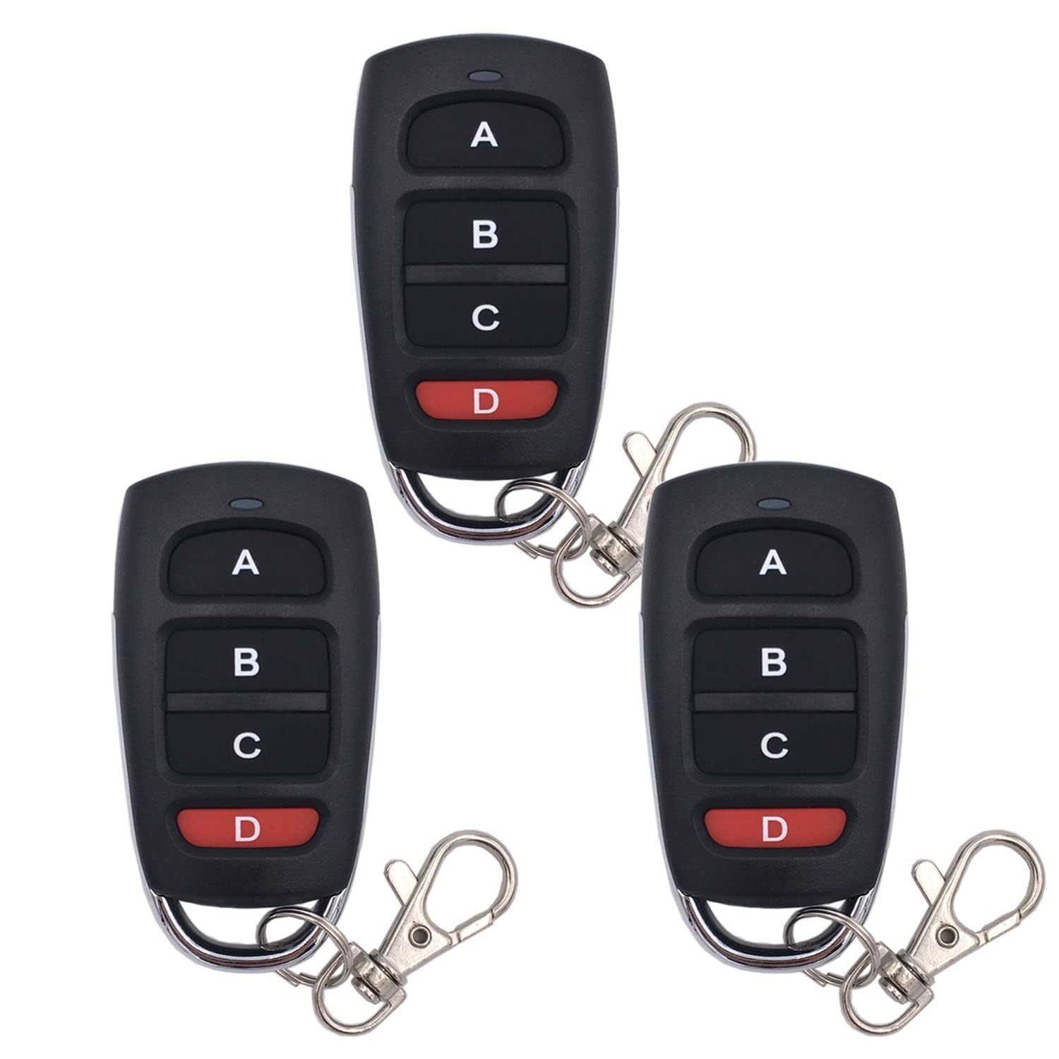 Khazna 3pcs 433mhz Garage Door Cloning Remote Control Keys, Universal Strong Wireless Copy Remote Control Keychain