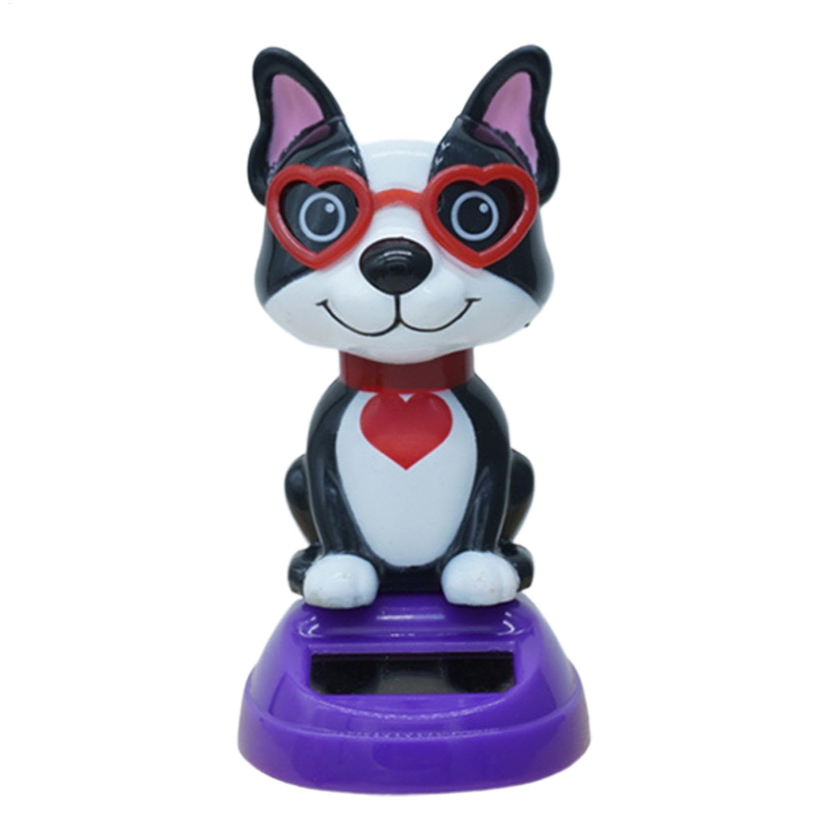 Rurunklee Solar Bobblehead Animal, Solar Powered Dancing Animal Shaking Head Car Dashboard Ornaments for Car Offices Valentine's Day Desk Decoration