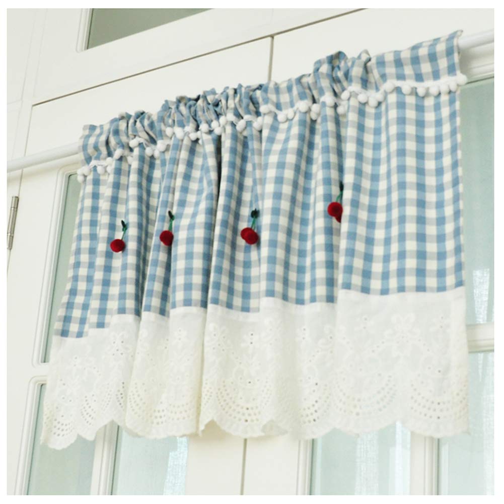 Cortina corta de algodón W200*H100 cm para decoración del hogar y ventanas pequeñas