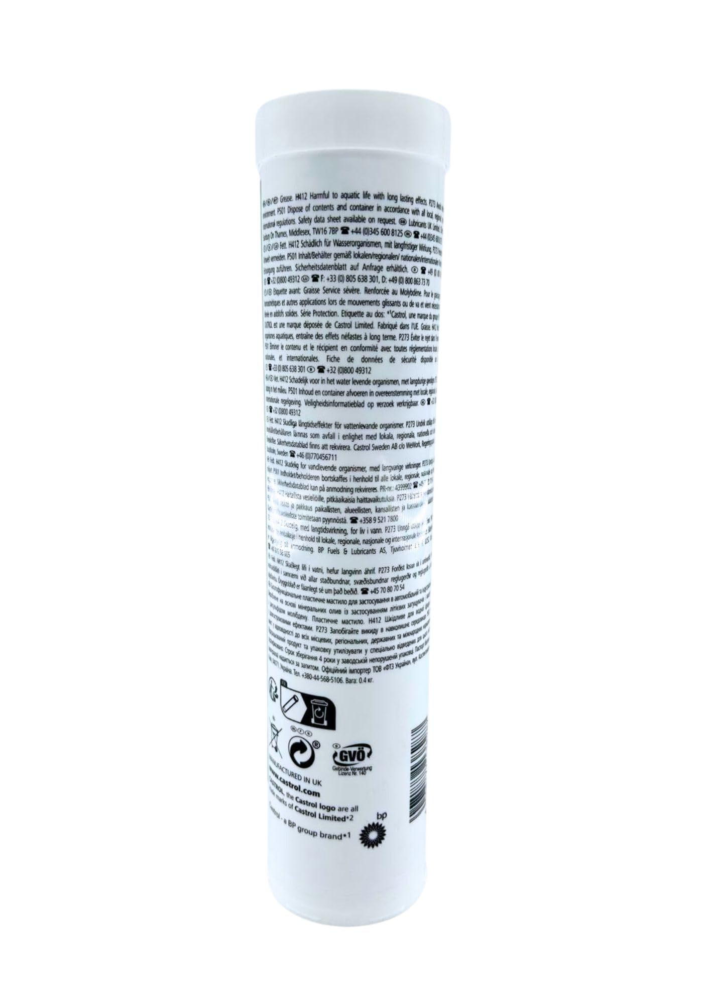 LUBRIALPHA Castrol Moly Grease 400g Grasso Litio con Disolfuro di Molibdeno MoS2 NLGI 2 EP Antiusura, per Giunti Perni Guide Cuscinetti | con Portachiavi Cavatappi - 3 Confezioni