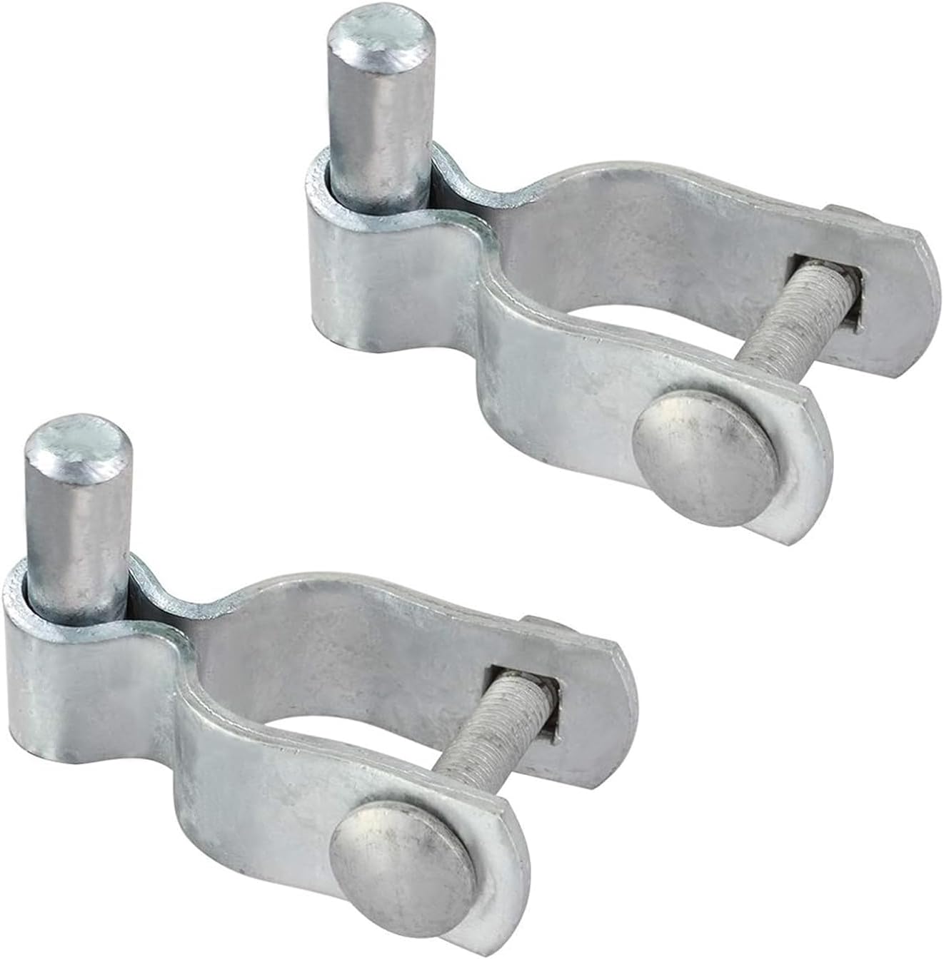 Chain Link Fence Gate Post Hinge 2 Pack Fence Frame Hinge Pipe Gate Hinge in Zinc Plated for 1-3/8” Outside Diameter Post/Pipe, Nut/Bolt Included for Hinge