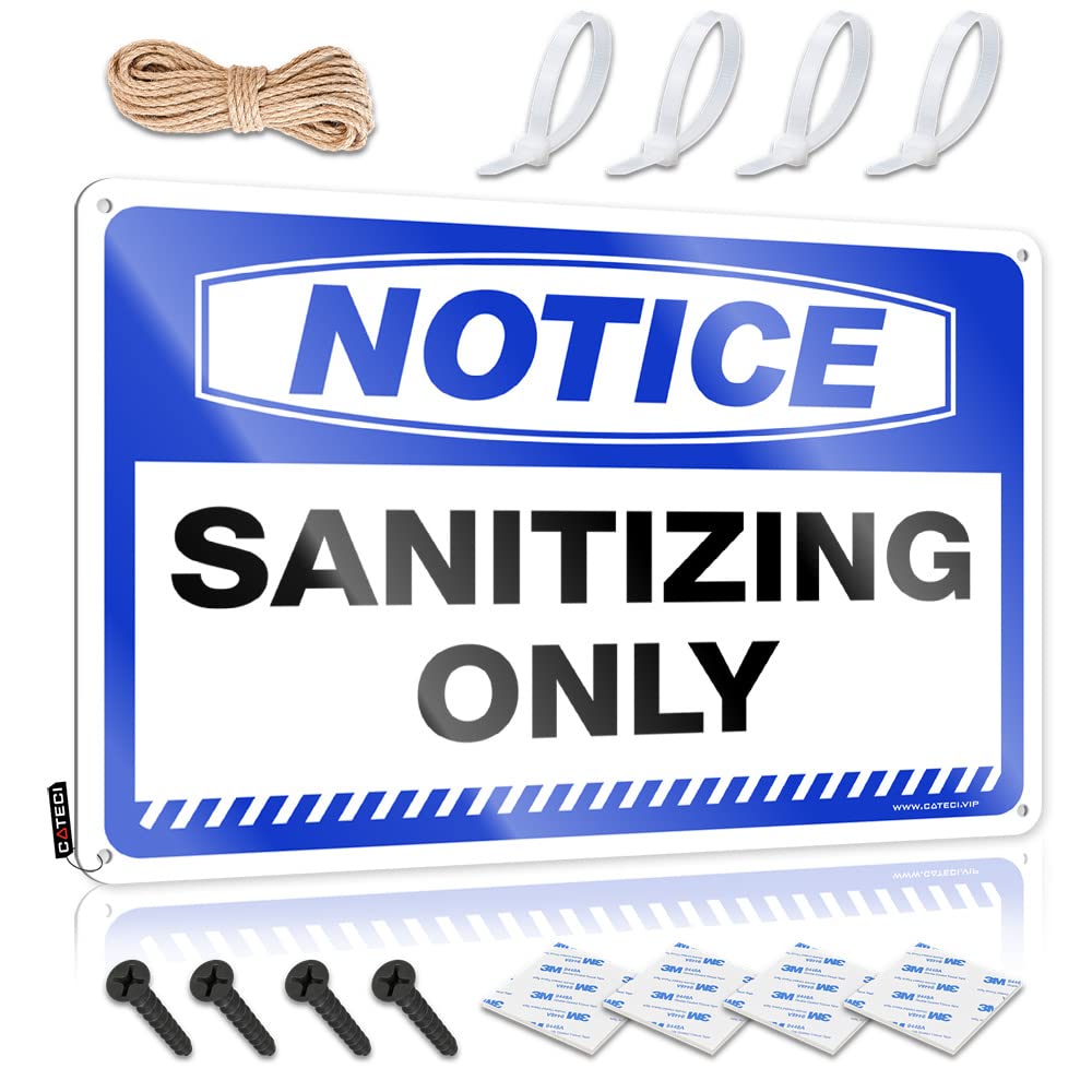 Garage Signs Funny Notice Sanitizing Only Tin Sign Tin Signs For Bar Outdoor Bar Signs(20X30CM)