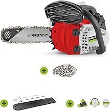 GREENCUT GS280X-10 - Motosierra de gasolina, motor térmico 2 tiempos 28cc, potencia 1.7cv, espada 10”, para poda, corte 2...