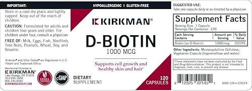 Miniatura 3 de d-Biotin 1000 mcg Cápsulas - Hypo - 120 unidades