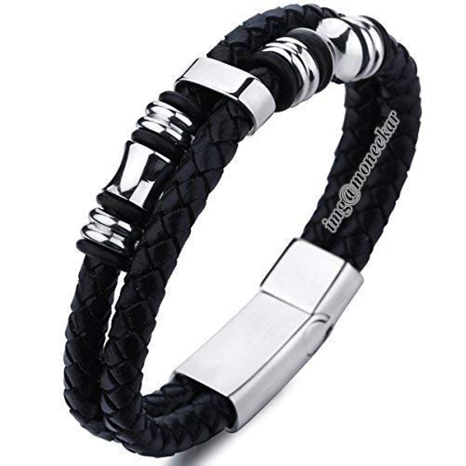 See full amazon price history chart for Moneekar Jewels Leather Stainless Steel Bracelet for Boys and Mens (Silver Tone 8 inches) Moneekar Jewels Leather Stainless Steel Bracelet for Boys and Mens (Silver Tone 8 inches) (B0783PL8F1) Amazon Price History, Amazon Price Tracker