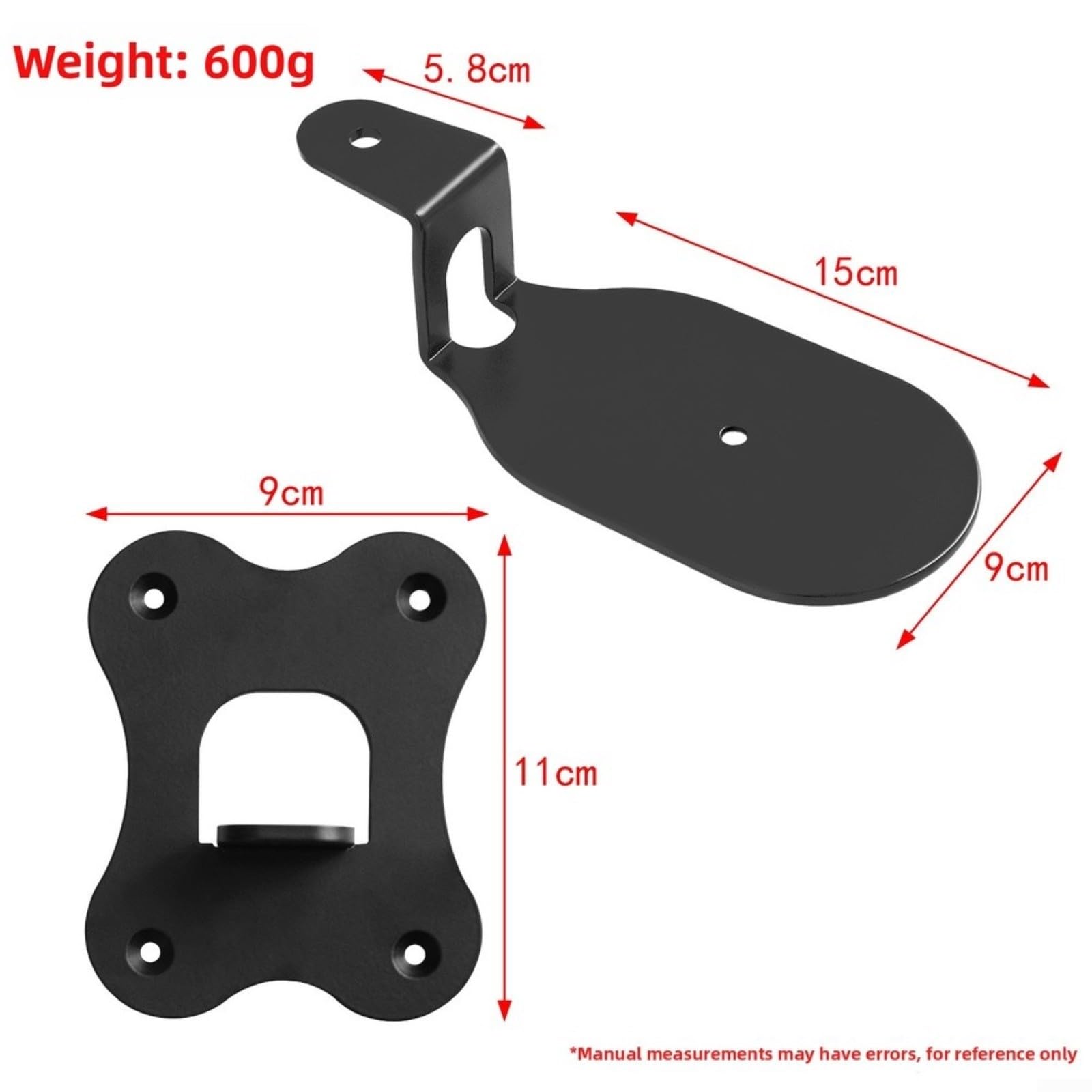 FACAIIO Soporte de pared de metal, soporte de altavoz de cine en casa para altavoces de estilo de vida, fijación de altavoz de altura ajustable (negro)