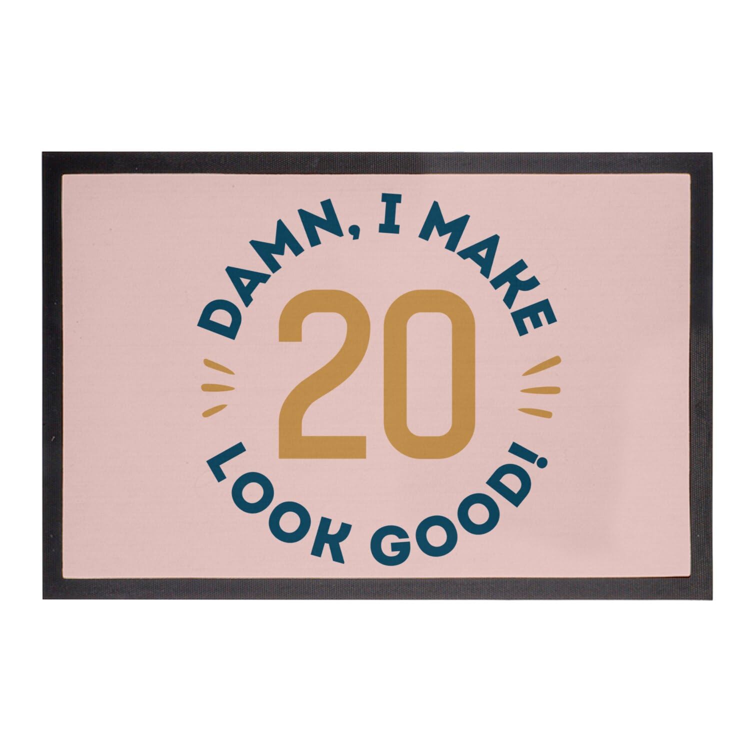 Paillasson Rose Fabulous de 75x50cm pour l'anniversaire des 20 ans