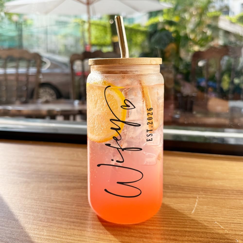 Est 2026 Wifey Gifts Glasses Tumbler for Women,Friends,Sister,Fiance,Her, Bride to be Cup for Engagemengt,Wedding,Bachelorette Party Gifts,Bridal Shower Gift Glasses Cups with Lids and Straws-32 - Image 6