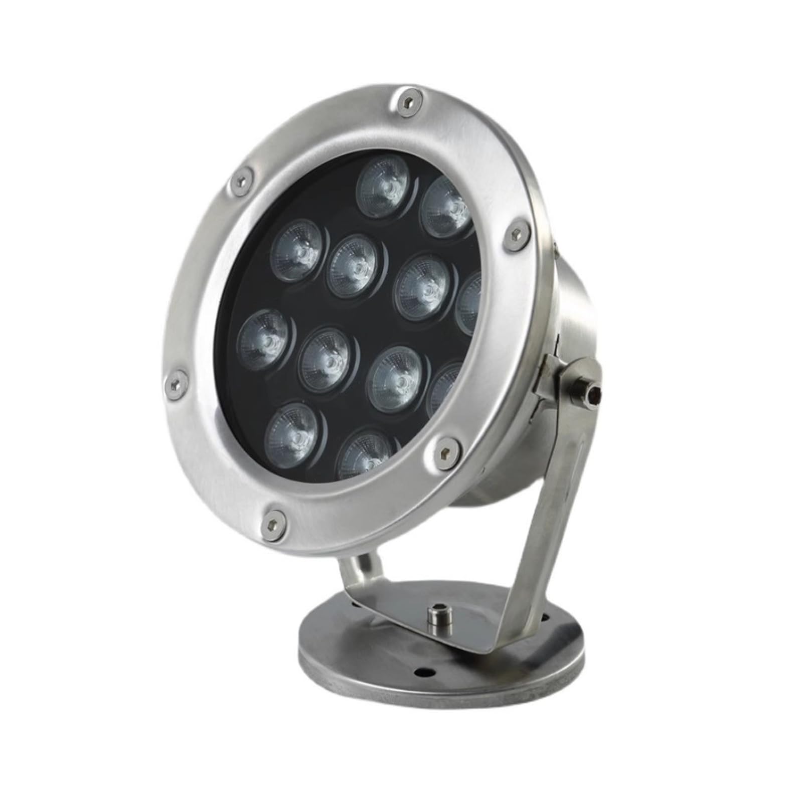 LlpsmengAE Underwater Pond Light LED Low Voltage 24V Rotatable Stainless Steel Fountain Light for Swimming Pool Waterfall Rockery Aquarium Landscape Spotlight(White,18W-AC24V)