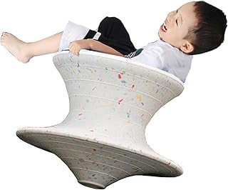 Silla Giratoria para Niños Silla Giratoria Sensorial para Niños del Parque del Patio, Juguete Sensorial Interior Al Aire Libre Silla Giratoria Blanca, Silla Giroscópica Antideslizante para Terraza de