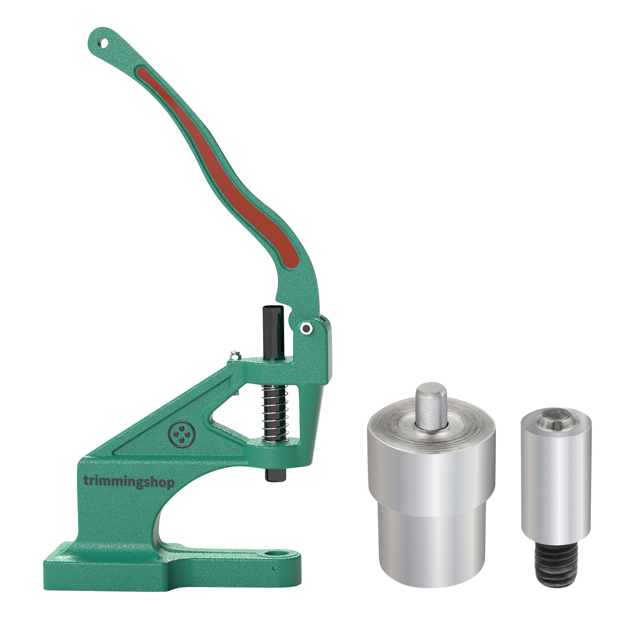 Trimming Shop Oczka oczka oczka mocujące zestaw matryc z uniwersalną zieloną praską ręczną do butów DIY, toreb, toreb, sztuki i rzemiosła, dekoracja odzieży (8 mm)