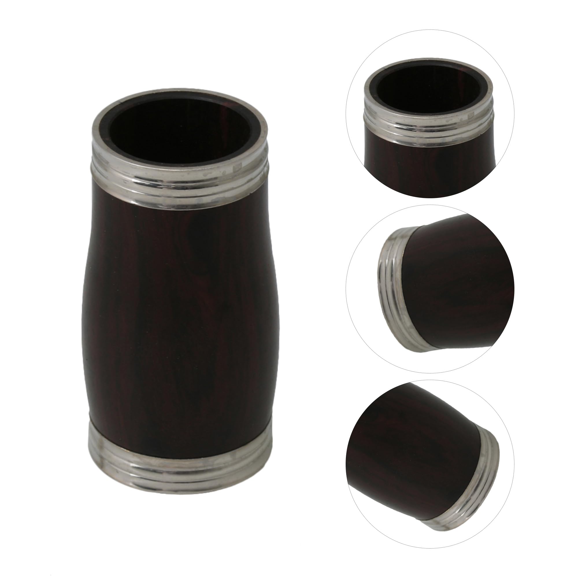 Yibuy Klarinette mit Metallring, für Bb Ebenholz, 60 mm Länge, Schwarz