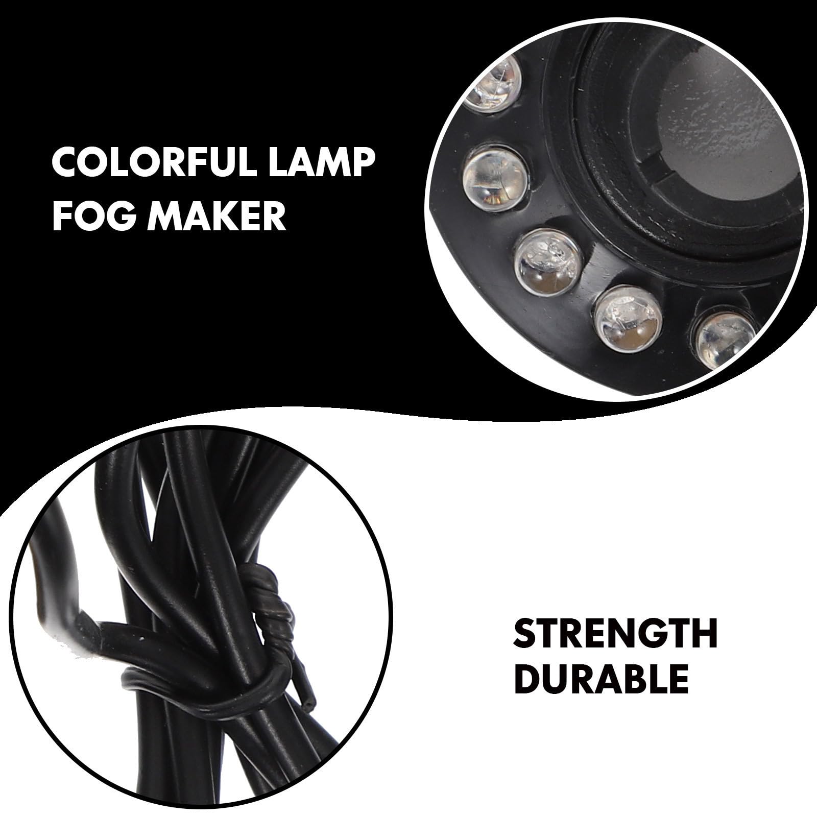 SOLUSTRE 8 Stück LED Licht Nebelmaschine für Aquarium und Indoor Wasserteich Geräuscharm Abs Material 250-450ml/h Nebelerzeugung für Fischbecken Dekoration