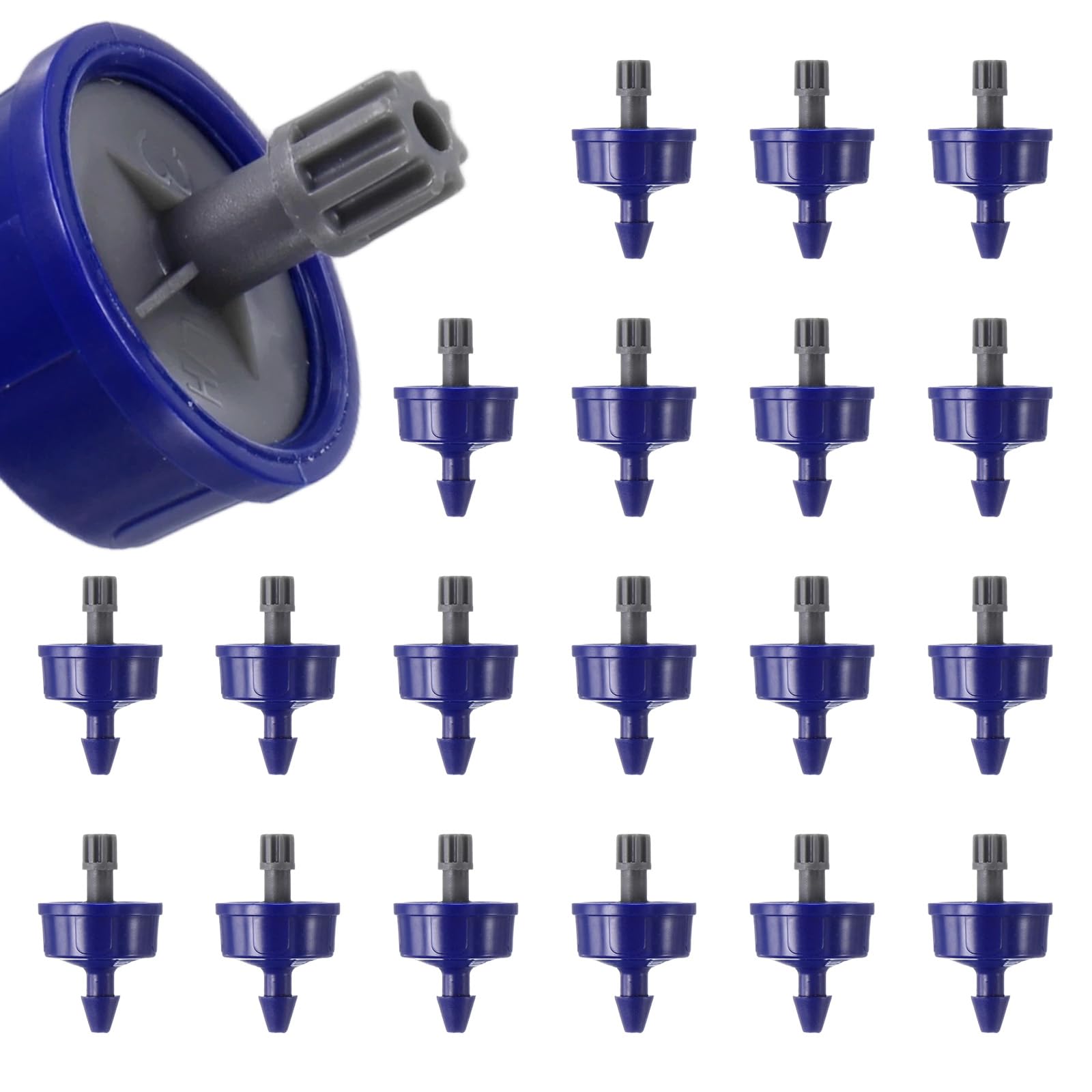 M METERXITY 100-Pack 0.79GPH Pressure Compensating Drippers, Blue/Gray