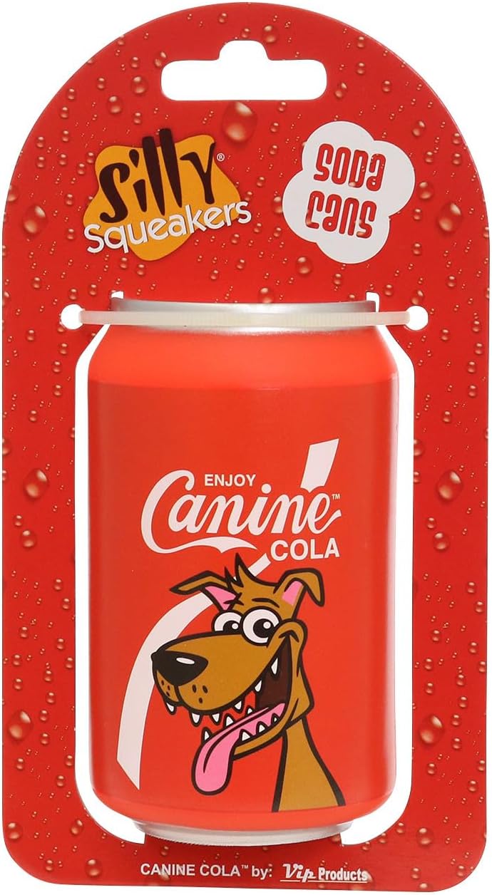 SILLY SQUEAKERS –Soda Can - Dog Toy - 100% Vinyl. Made Durable & Strong. Novelty Play Toy &Floats (Canine Cola 2 Pack)