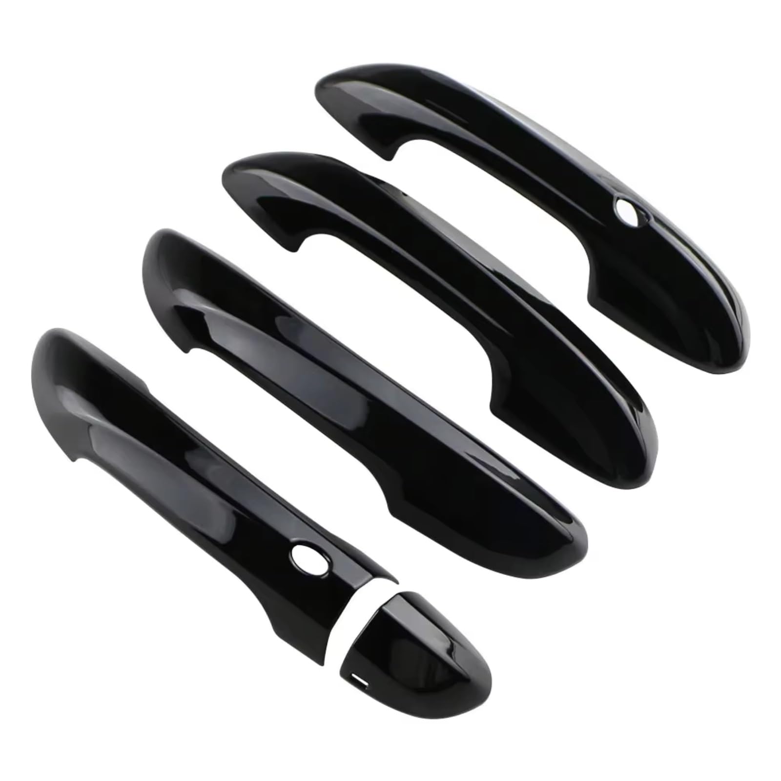 Qdzvalumv Black Car Door Handles Cover Shell Compatible With Mg For Mg4 Ev For Mulan 2022-2024 Car Exterior Door Handle Cover Trim Sticker Decoration Styling Accessories Set(Black)