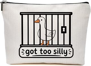 Funny Goose Makeup Bag, Goose Lovers Gifts Cosmetic Bag Makeup Pouch | Silly Geese Travel Toiletry Bags Got Too Silly Gifts for Women Girls Friend Bestie Sisters Christmas Birthday Graduation Gift