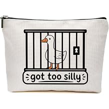 Funny Goose Makeup Bag Goose Lovers Gifts Cosmetic Bag Silly Geese Travel Toiletry Bags Got Too Silly Makeup Pouch Gifts for Women Girls Friends Bestie Sisters Christmas Birthday Graduation Gift