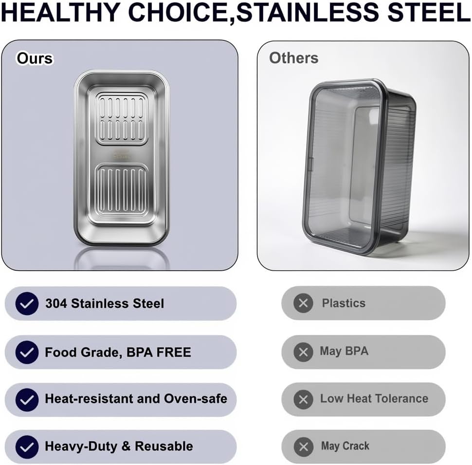 QCQHDU Bread Containers, Time Recording Stainless Steel Corner Fresh Bread Box Airtight Keeper Food Storage Container for Kitchen Countertop Homemade Breadbox BPA Free, 5800ML Large Capacity 2 Pack