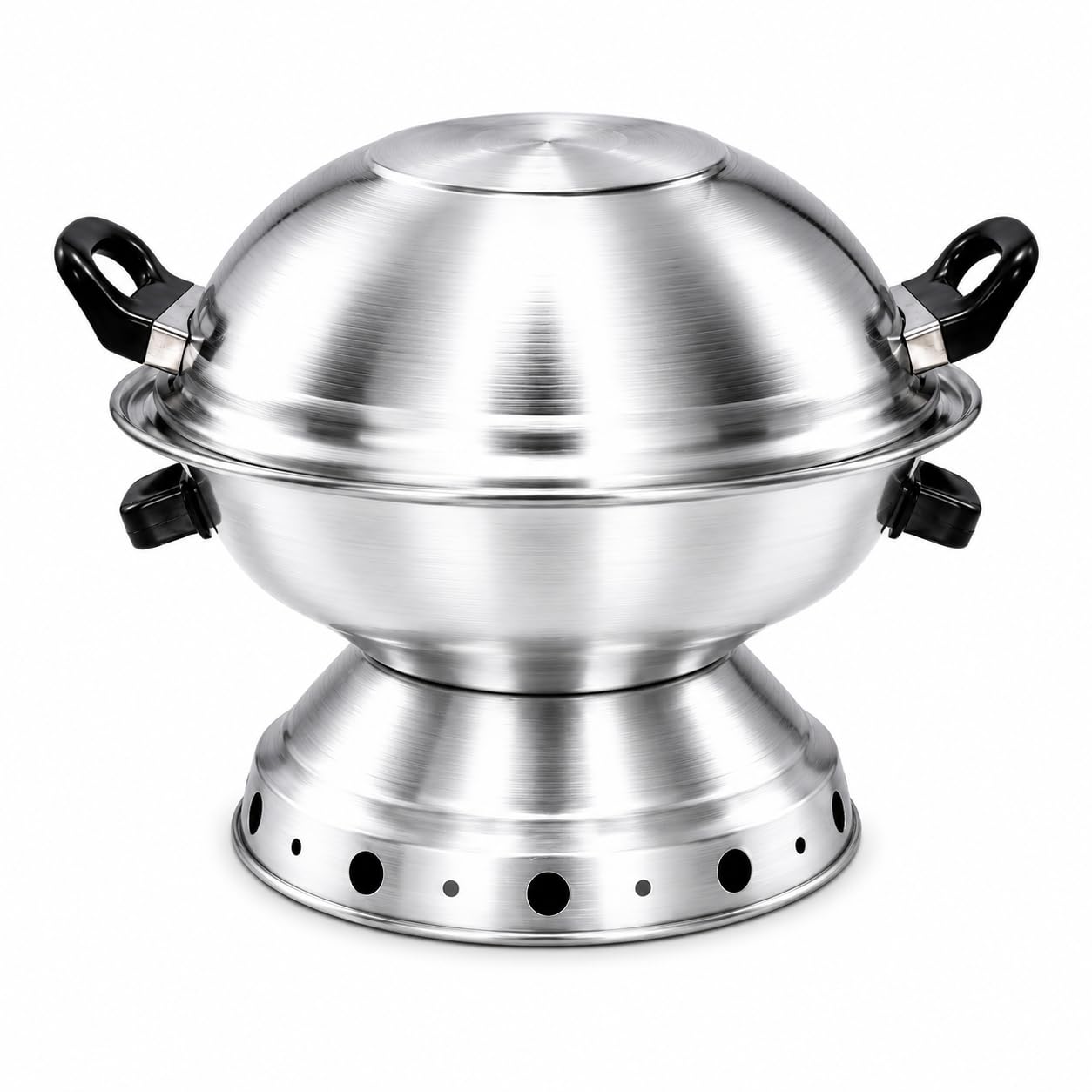 Aluminium BBQ Grill with Dome Lid & Charcoal Base | Portable BBQ Tandoor Grill for Home, Garden, Camping & Outdoor Cooking | Multipurpose Charcoal Barbecue for Chicken, Paneer, Fish & Vegetables-image-29