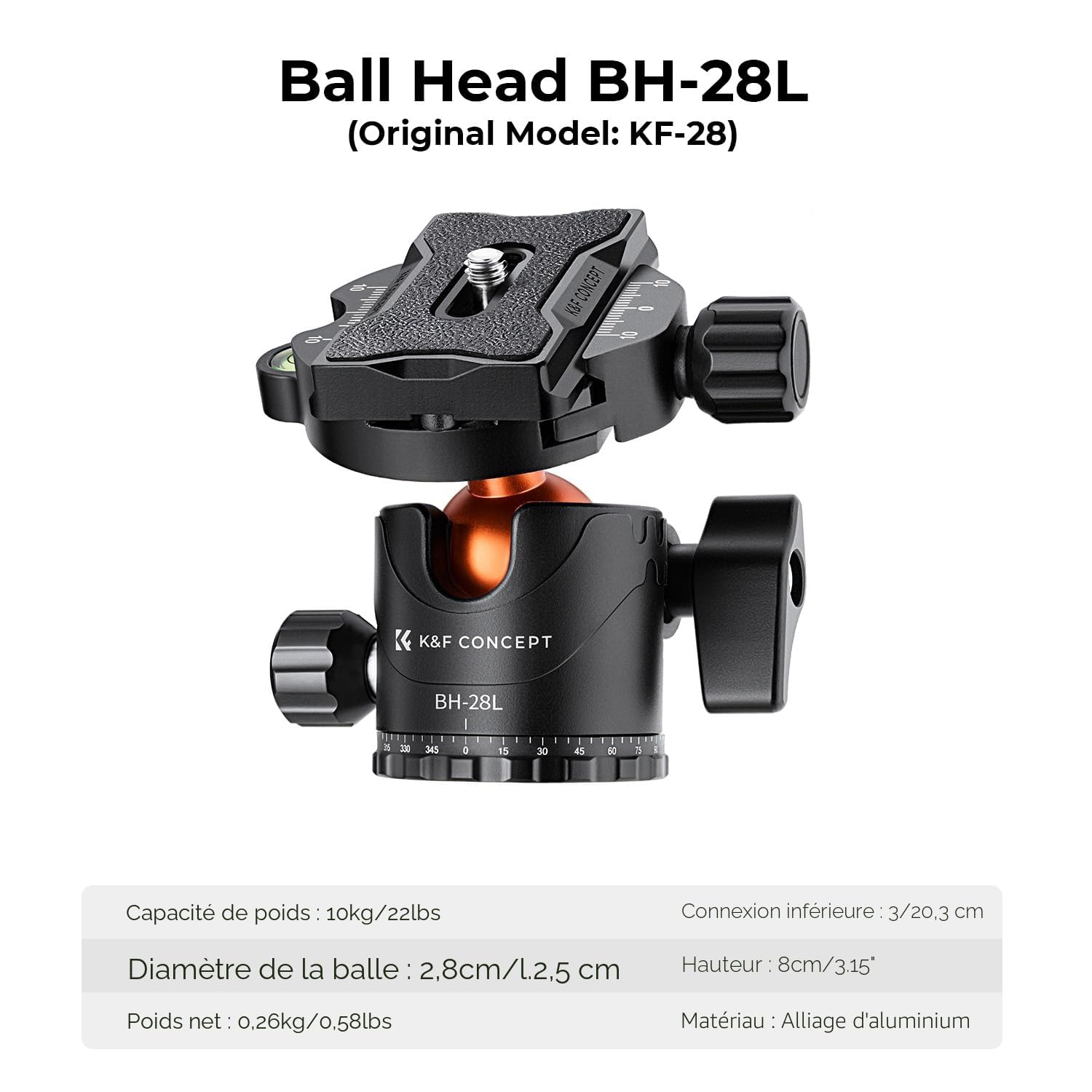 K&F CONCEPT Trépied Appareil Photo, 230CM Trépied Vidéo avec Bras Extension, Trepied Monopode Professionnel en Aluminium, Reflex Pied Caméra 360° Tête Ball et Plaque de Dégagement pour Canon DSLR