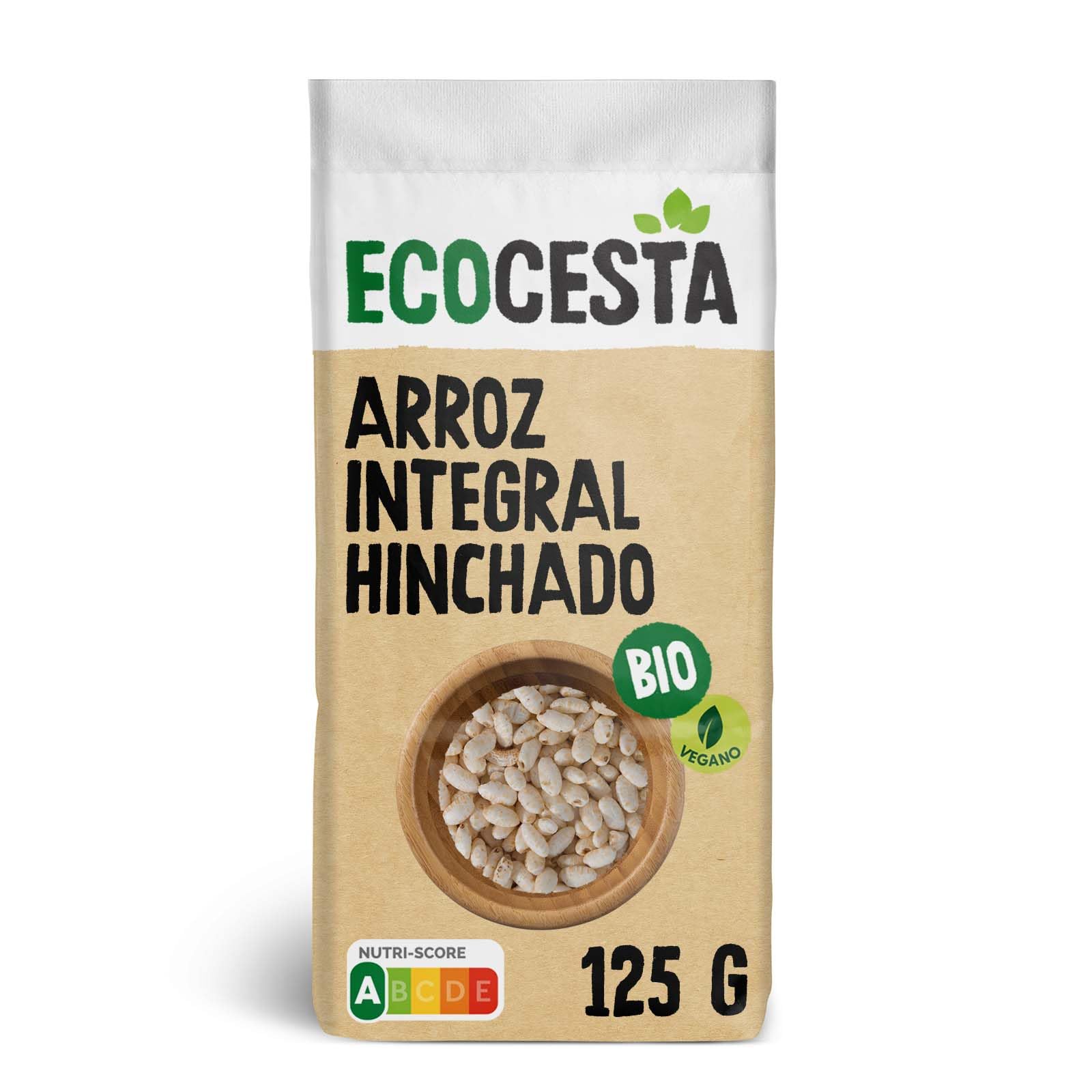 Ecocesta - Pack de 12 Unidades de 125 g de Arroz Integral Ecológico Inflado - Sin Azúcar Añadido - Ayuda a Mejorar el Tránsito Intestinal - Apto para Veganos