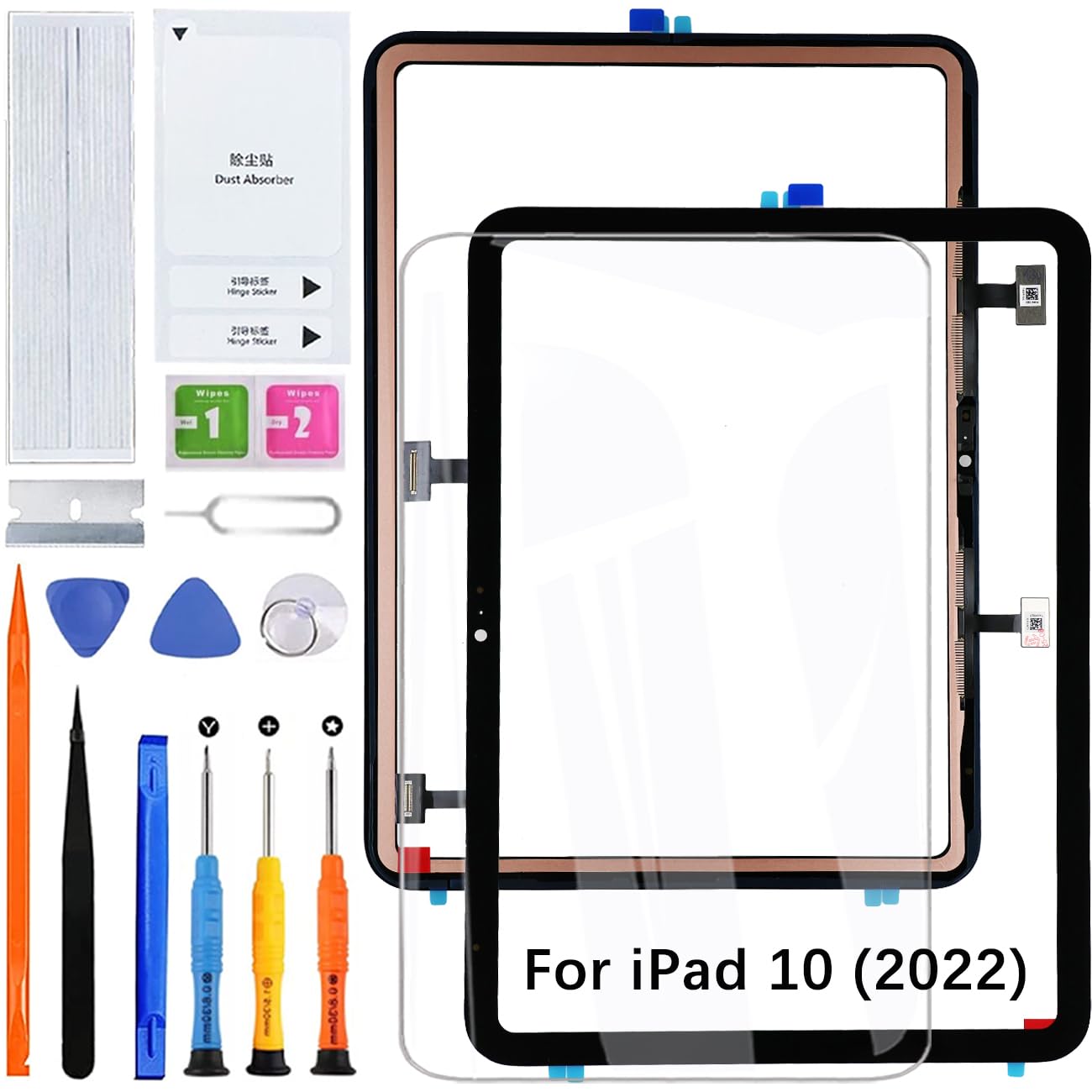 HLYGZX Touch Screen für iPad 10th 2022 10.9 Zoll Digitizer Touchscreen für iPad 2022 A3162 A2757 A2777 A2696 Schwarz mit Reparatur Kit (Kein LCD)