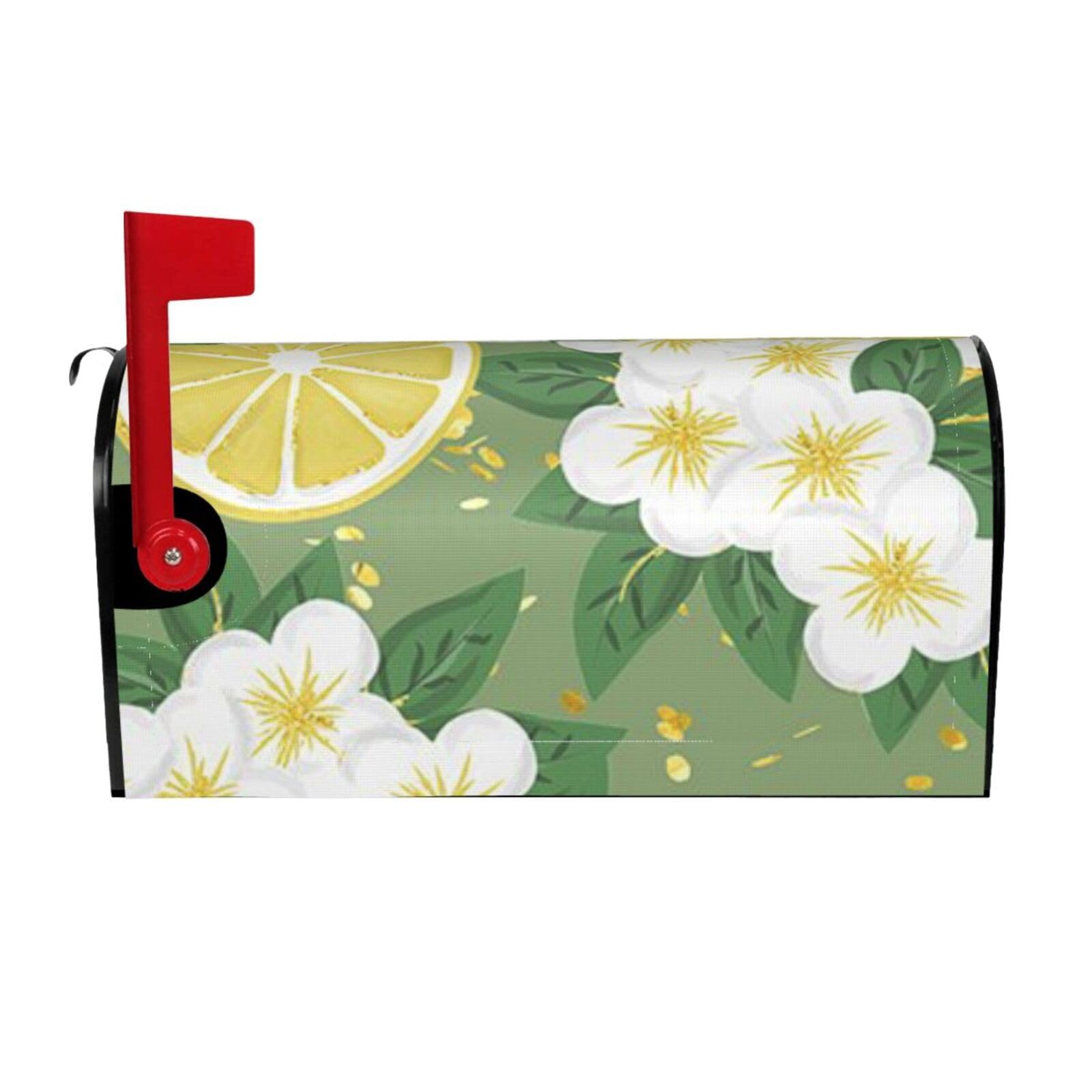 Fresh Lemon Print Mailbox Cover Wraps Post Letter Box Cover Decor For Outside Garden Yard Farmhouse Home