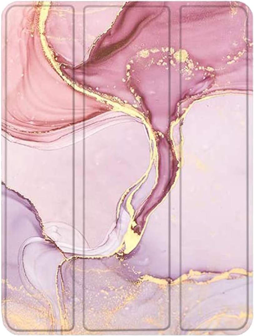 SaharaCase Folio Case for Apple iPad 10.2" (8th Generation 2020) and (9th Generation 2021) [Shockproof Bumper] Rugged Protection Anti-Slip Grip Slim Fit Integrated Kickstand (Pink Marble)