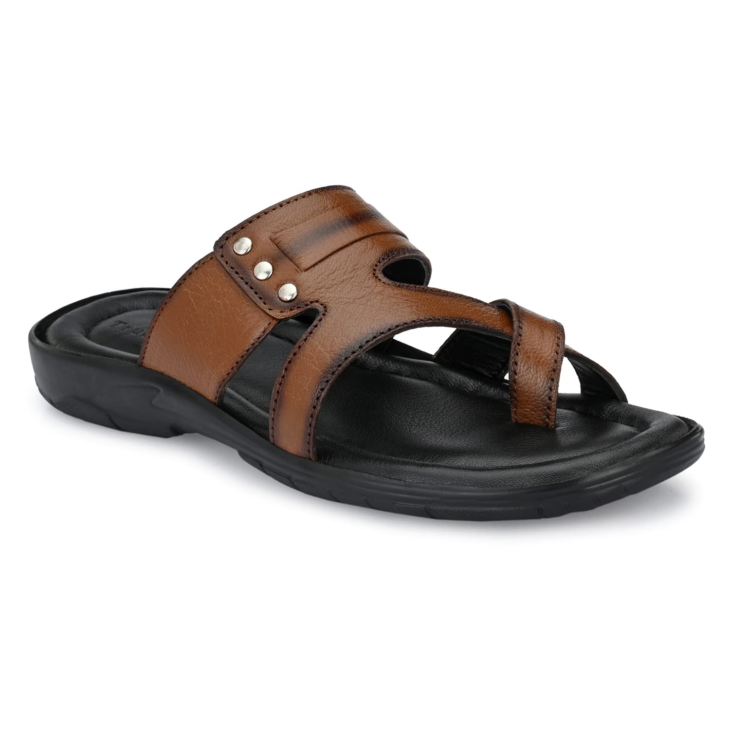 trueyarn Men's Genuine Leather Slippers | Thong Sandals For Men | Comfortable | Cushioned Insole | Durable | Handmade | All Occasion Slippers-picture-25