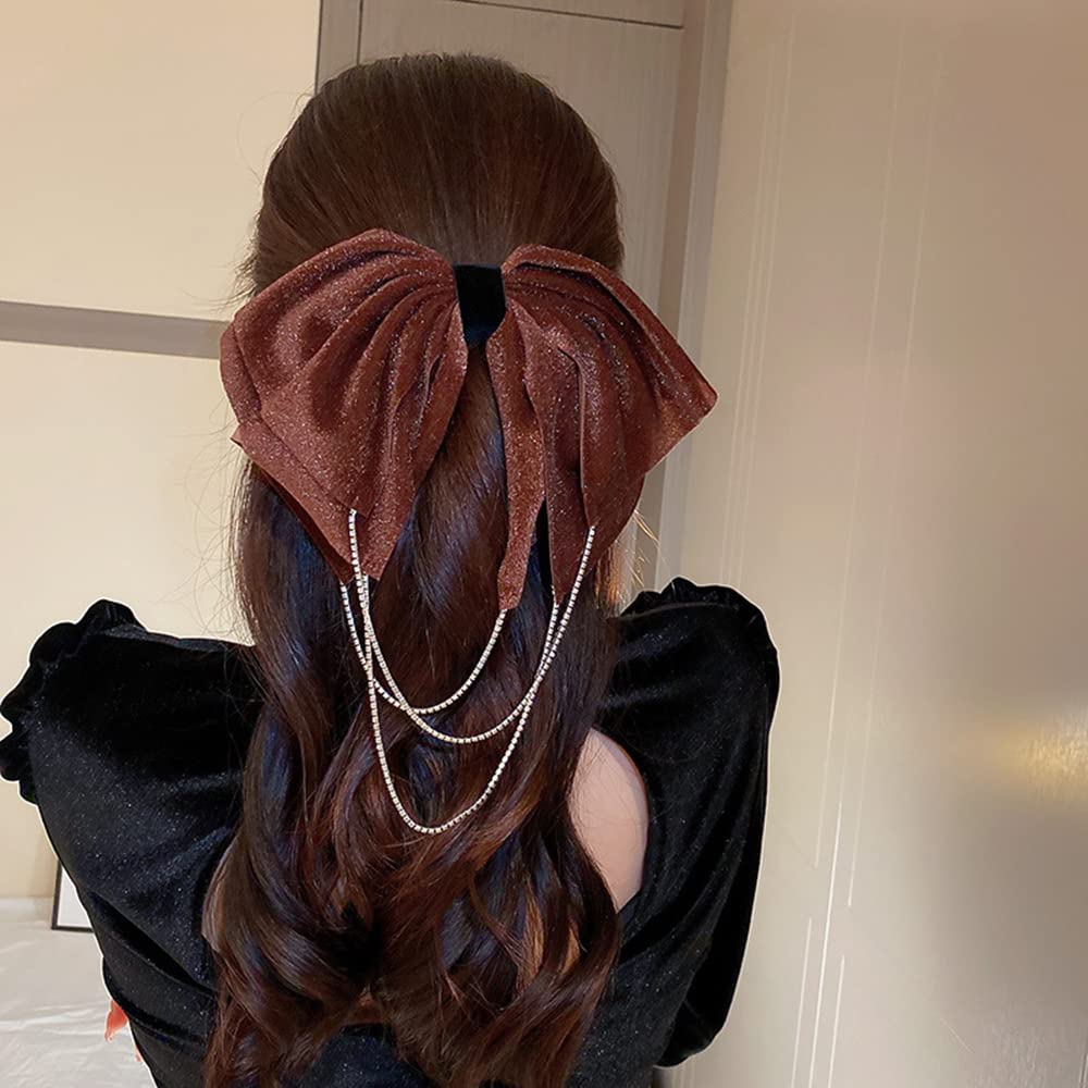 ヘアアクセサリー FETICO VELVET LONG BOW HAIR CLIP brown Amazon.com : Jumwrit Big Hair Bow Clip Hair Barrette with Long