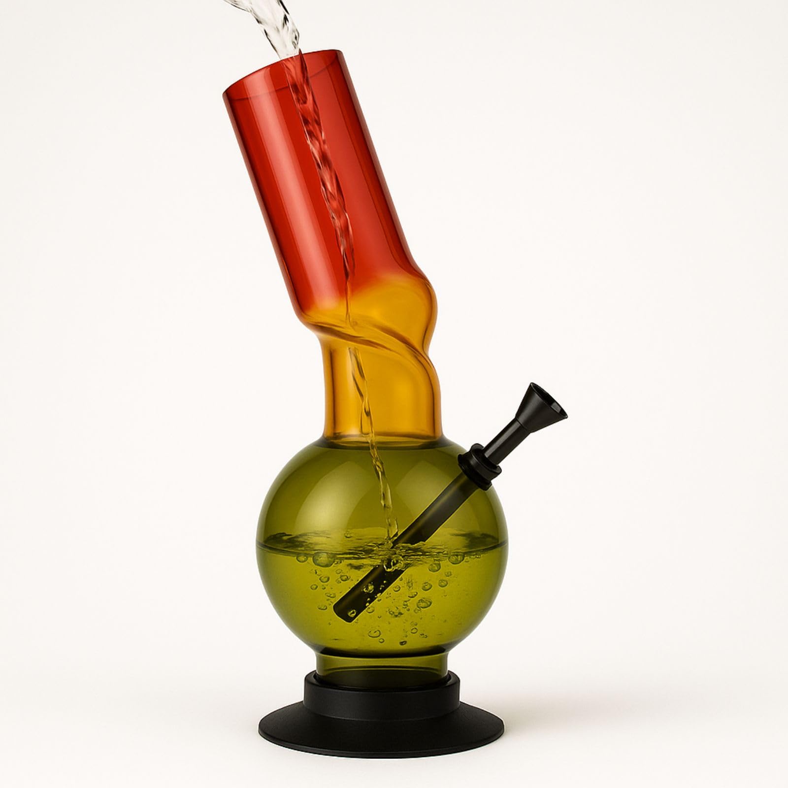 Weedness Bong in Acrilico Boby 30 cm con Foro di aspirazione - Piccolo Set Accessorio Pipa Waterpipe Set plastica