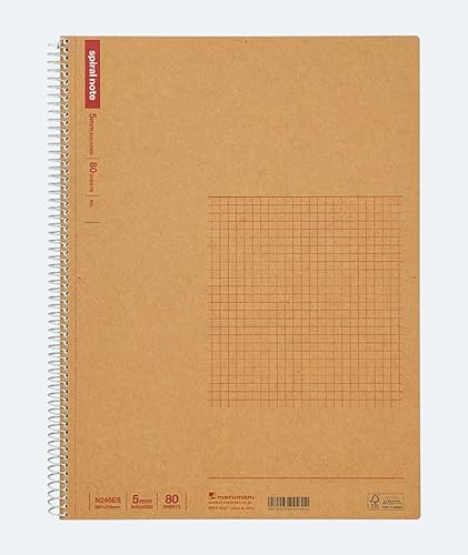 Maruman Nota en espiral básica 8.98 x 11.69 pulgadas (A4), 0.197 in cuadrados, 80 hojas (N245ES) Maruman Nota en espiral básica 8.98 x 11.69 pulgadas (A4), 0.197 in cuadrados, 80 hojas (N245ES)