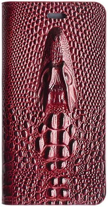 Housse de téléphone à clapet iPhone SE 2Nd haut de gamme bordeaux effet crocodile