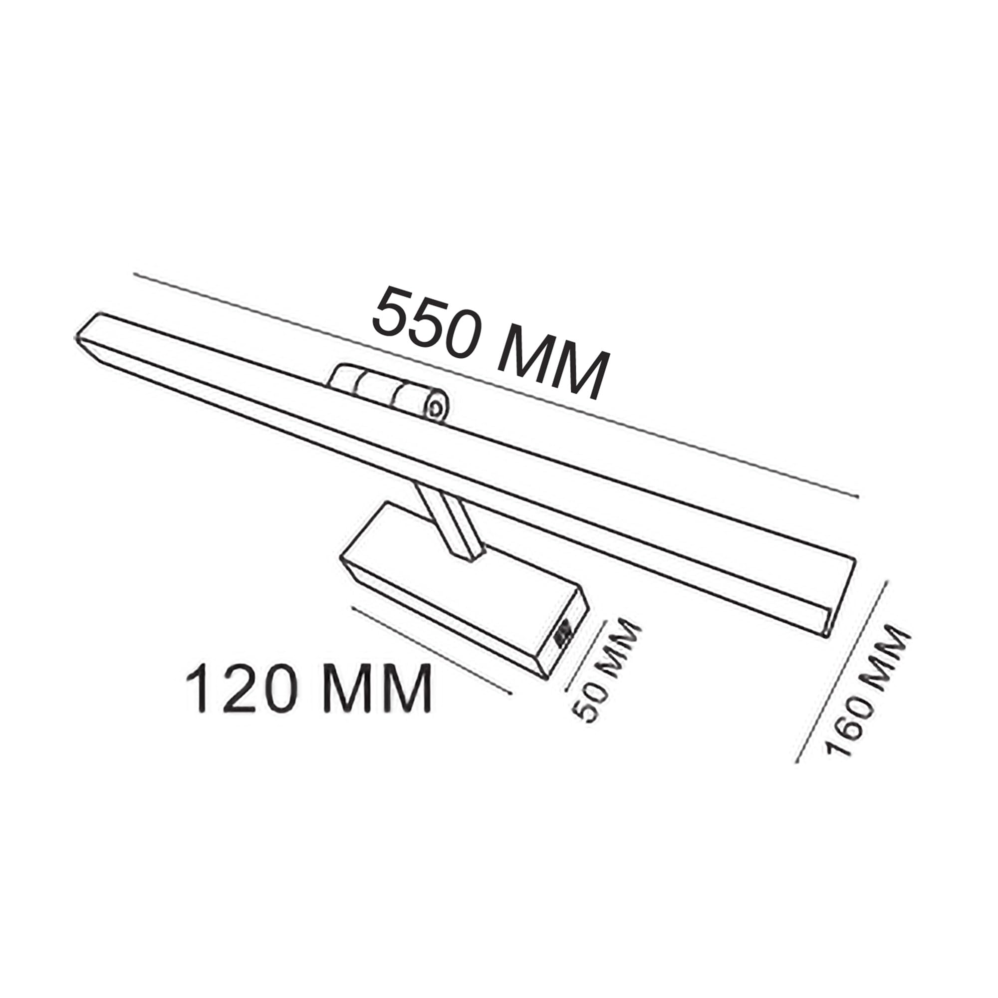 LED Spiegelleuchte für Bad – Wasserdicht Badezimmer Lampe Chrom | über dem Spiegel/Bild 55cm mit Schalter und Drehbarem Kopf – 12W 850lm 4200K Neutralweiß – Wandleuchte IP45 – Horoz
