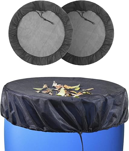 UCEDER Cubierta de red de barril de lluvia, cubetas de recolección de agua, cubierta de malla con cordón protector de herramienta de cosecha,