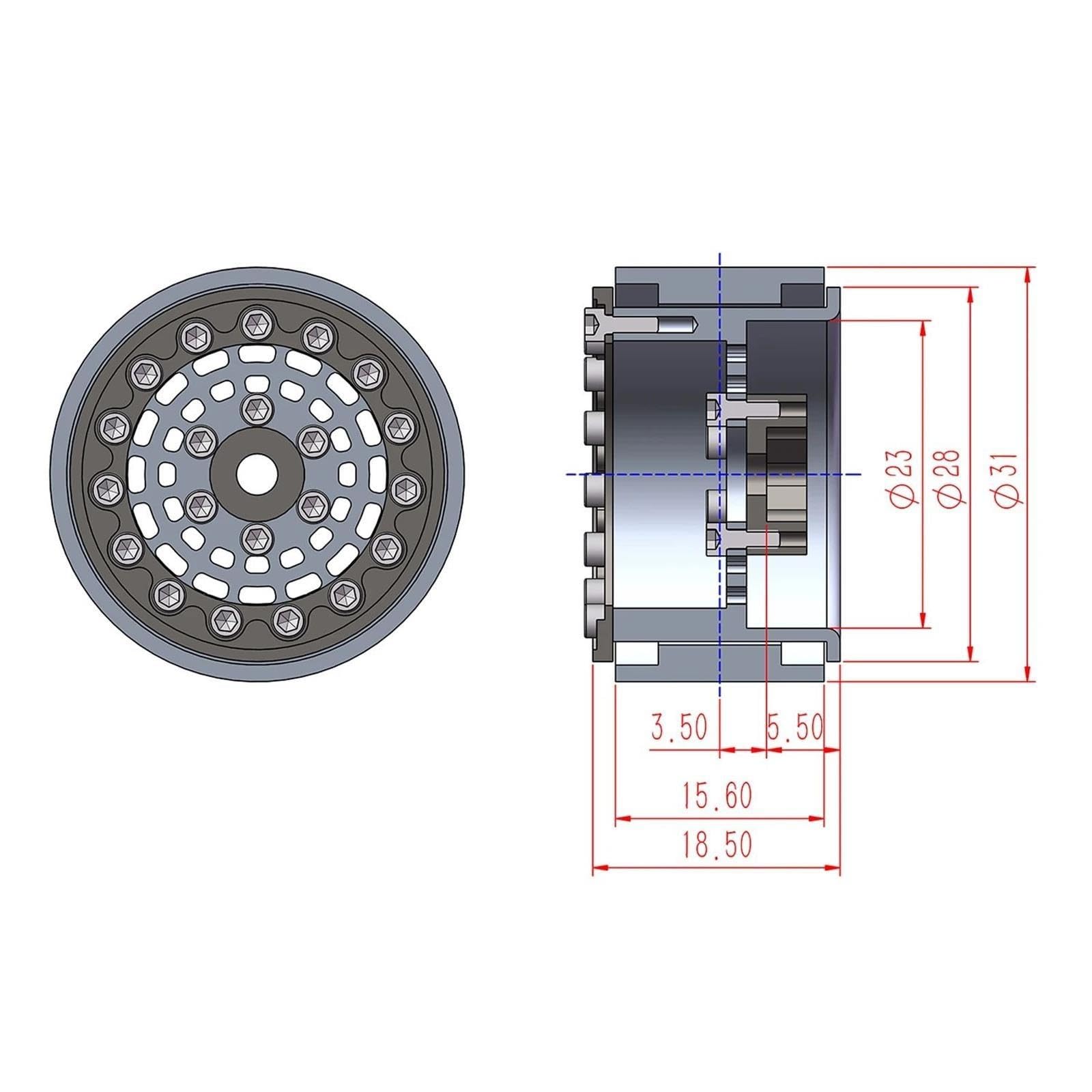 1,0" Beadlock-Rädernaben Für Axial Für SCX24 AX24 Für FCX24 1/24