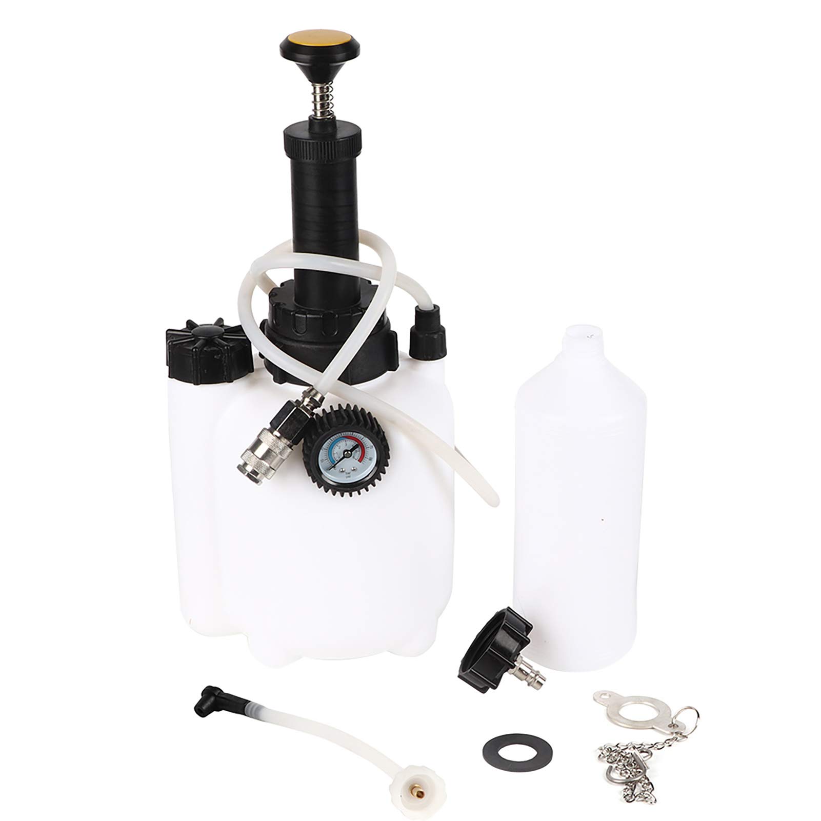Liquido Frizione Manuale,Spurgo Liquido Freni, Set Kit Spurgo Fluido con Pompa a Pressione Manuale da 3 Litri Serbatoio di Ricarica Flacone Estrattore da 1 Litro Tappi Adattatori Cilindro Principale