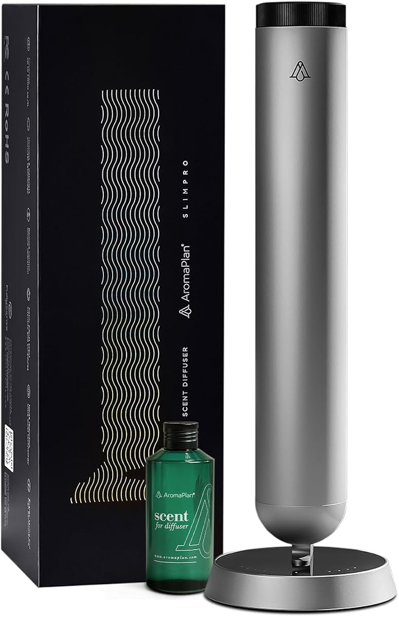 2026 AromaPlan Cordless Tower Diffuser + Scent – 5 Star Hotel, Aluminum | Rechargeable — 1-Week Battery, 800 Sq Ft Coverage, Whisper-Quiet 38 dB, Remote/Touch Control, No App Needed, Zero Residue