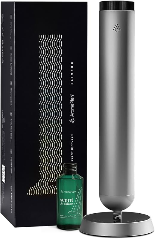 2026 AromaPlan Cordless Tower Diffuser + Scent – 5 Star Hotel, Aluminum | Rechargeable — 1-Week Battery, 800 Sq Ft Coverage, Whisper-Quiet 38 dB, Remote/Touch Control, No App Needed, Zero Residue
