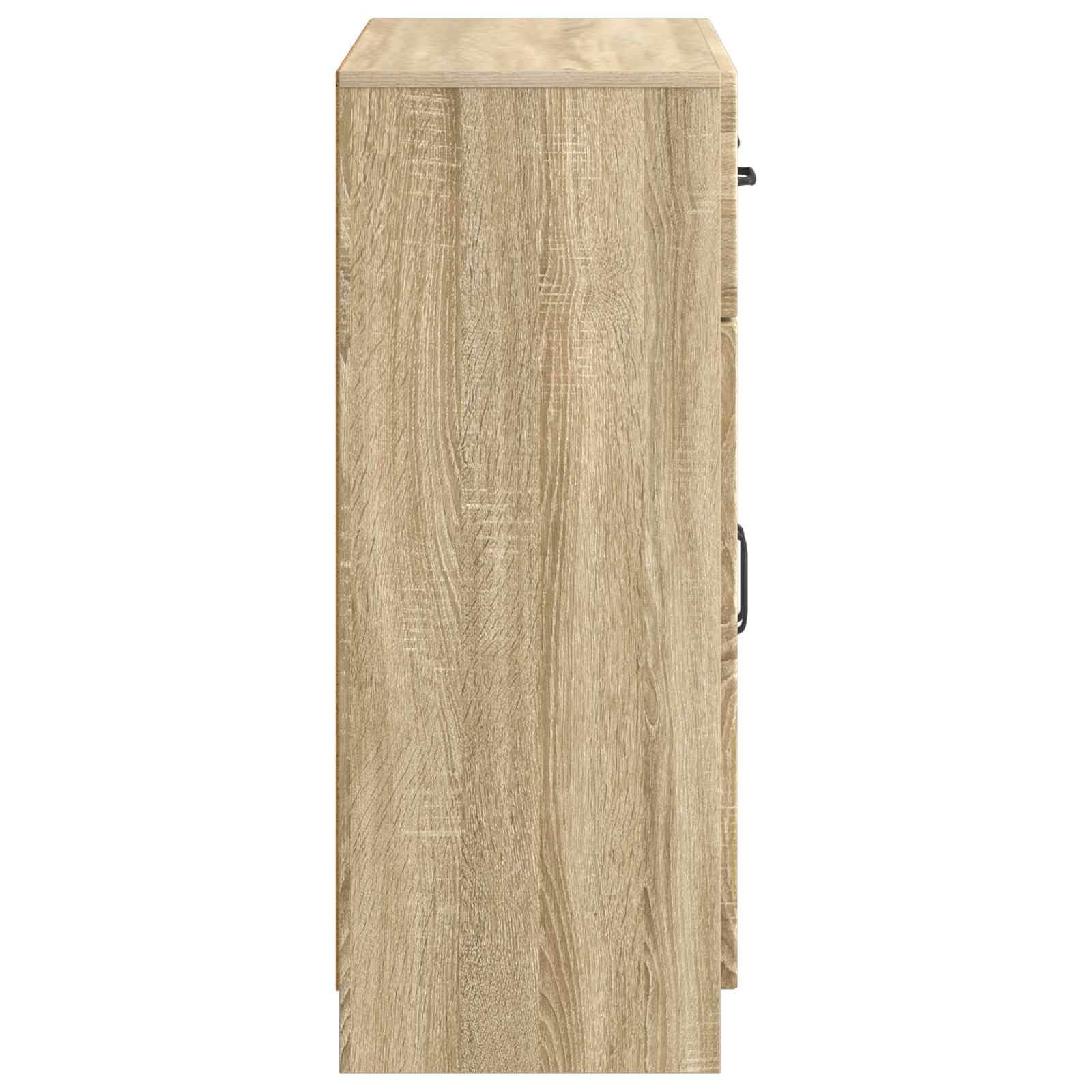 Générique Drewniany bufet inżynieryjny 66 x 34,5 x 87 cm, nowoczesny mebel do przechowywania z drzwiami i szufladami, prostokątny design, do salonu lub jadalni